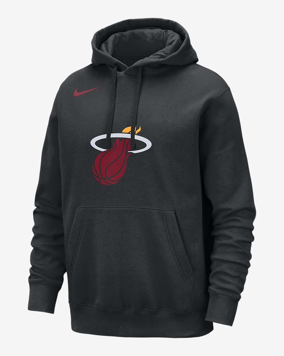 Miami Heat Club Men s Nike NBA Pullover Hoodie Black Cotton Polyester